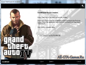 Завершение установки Grand Theft Auto IV